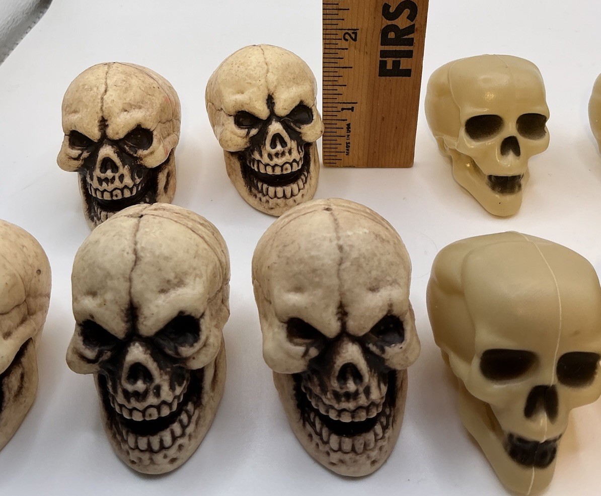 Mini Skull Figures Lot Some Are Labeled Seasons Plastic Lightweight