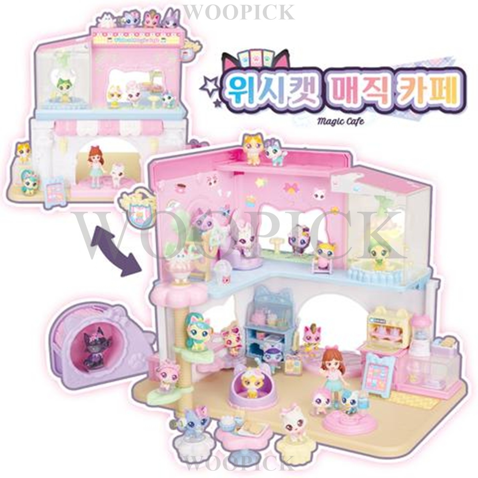 WishCat Magic Cafe Play Set LED Light & Figure 1ea Wish Cat Korean Toy 2026