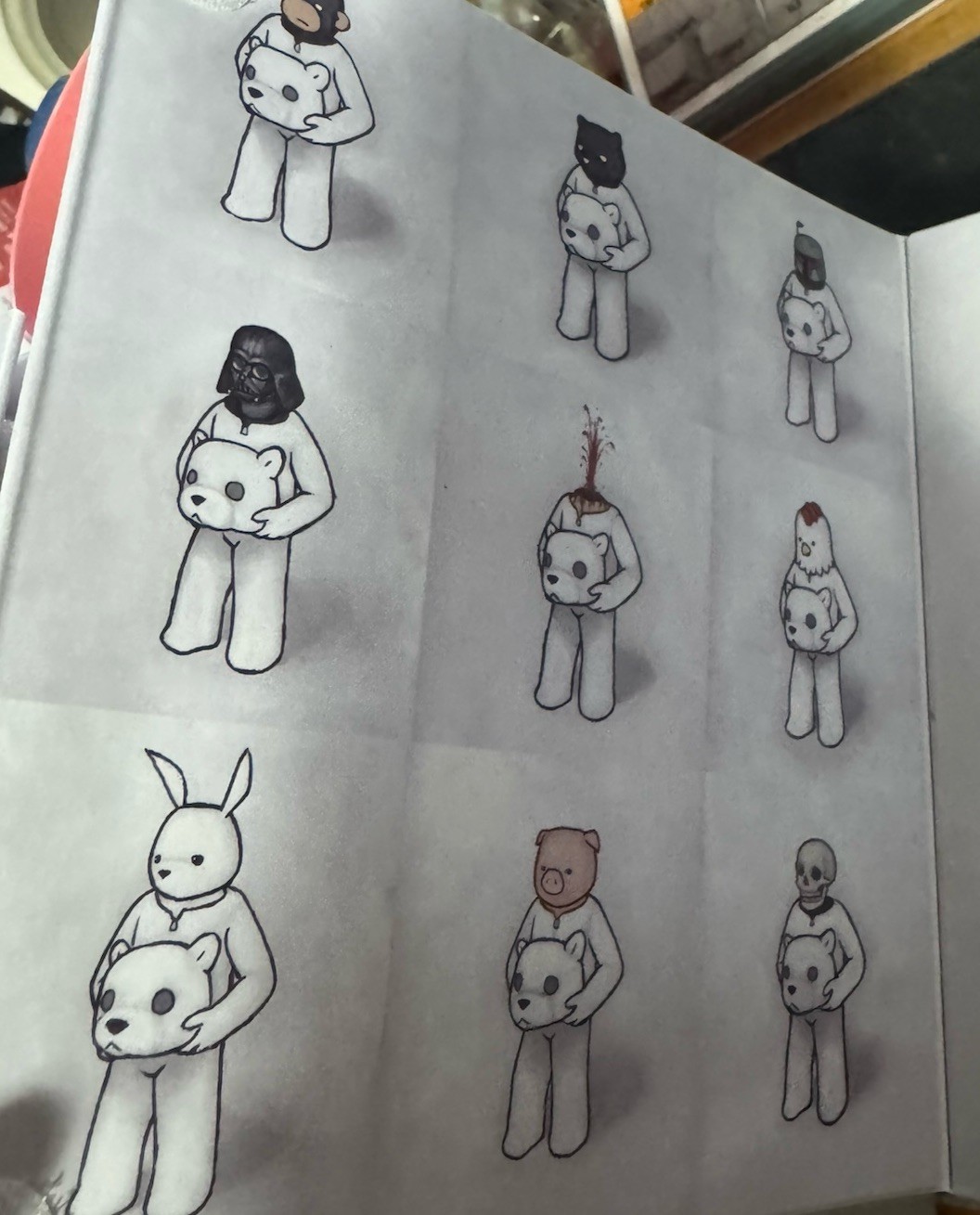 SIGNED Luke Chueh Headspace Munky King White Set box sketch