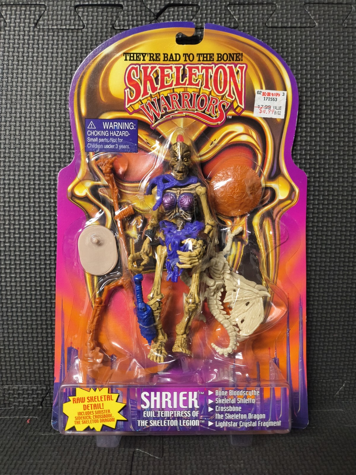 Vintage Shriek Skeleton Warriors Action Figure 1994 Playmates MOC Sealed BMC2