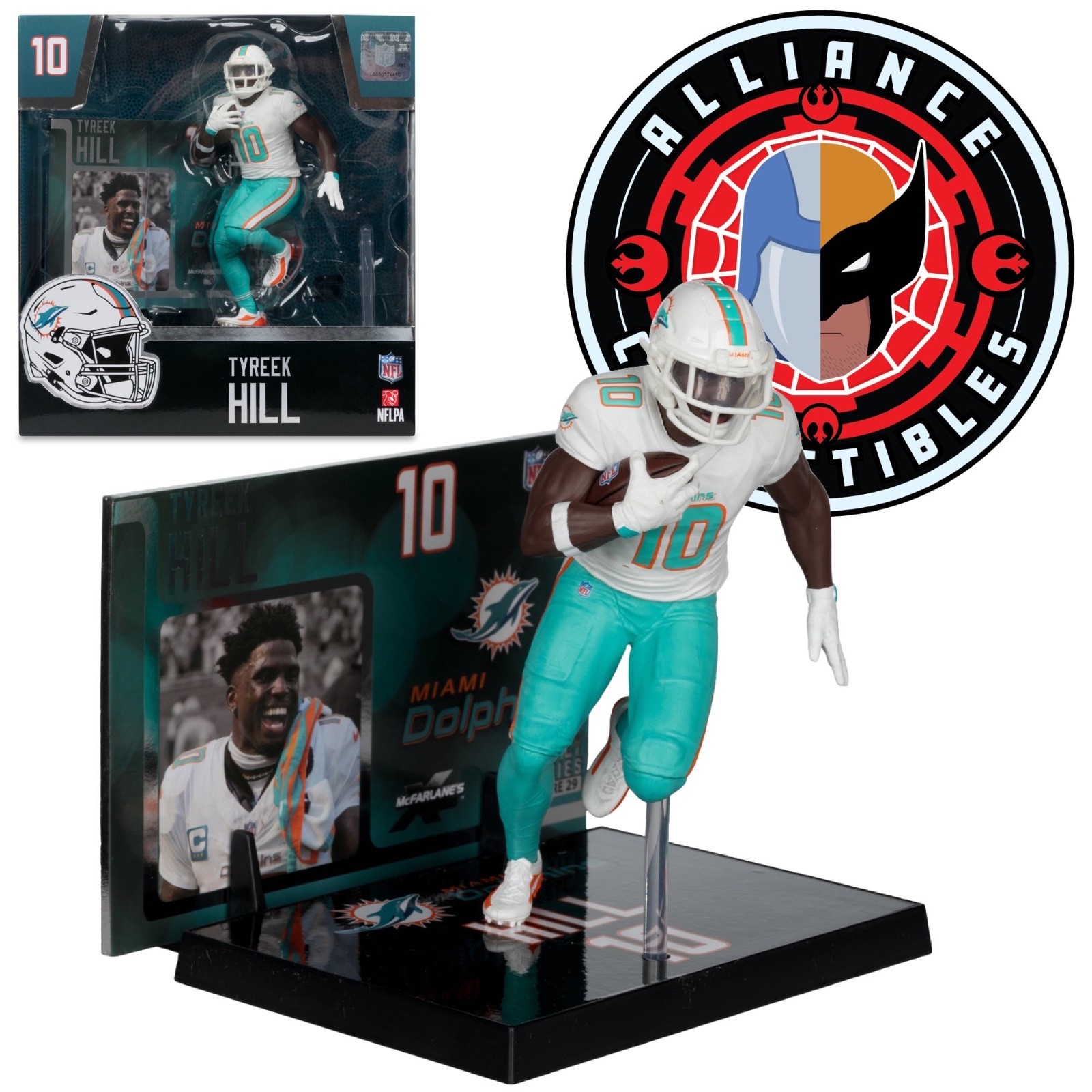2025 McFarlane NFL SportsPicks 29 TYREEK HILL Dolphins Alternate 7&Prime; Posed Figure