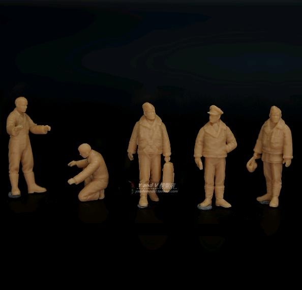 1/72 1/87 1/64 Wwii Royal Air Force Pilots Ground Crew 5pcs Model 3d Printed