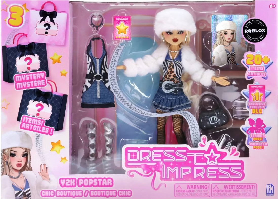 NEW Roblox Dress to Impress Y2K Popstar Doll Chic Boutique Playset w/ DLC Code