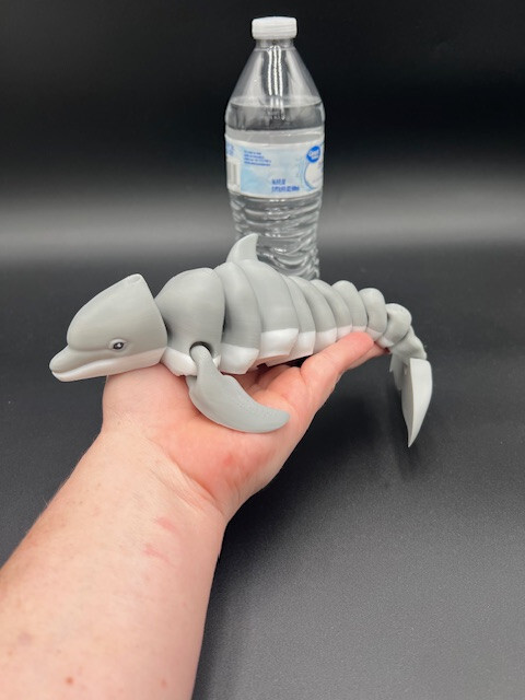 D Printed Flexi Dolphin by KeKreations3D – Articulated Ocean Animal Figure – Gra