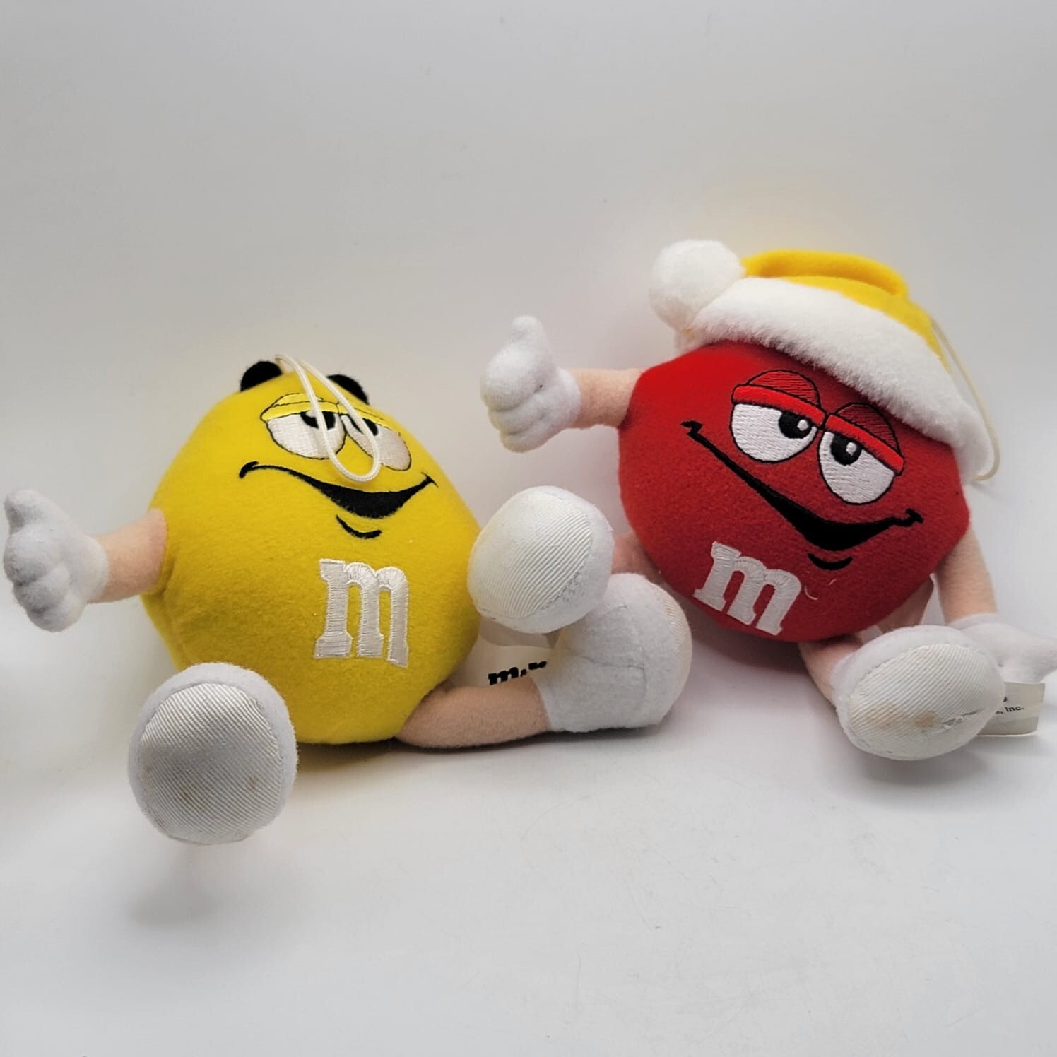 Set of 2 M&M&rsquo;s Yellow Peanut & Red 3.5” Posable Bendable Character Plush Figure
