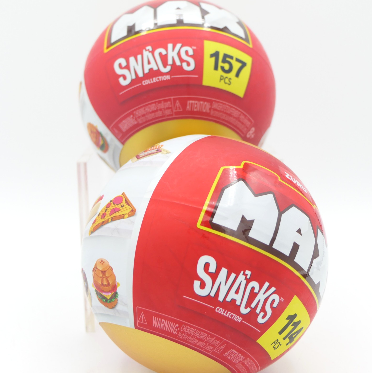 Zuru MAX Snacks Collection Capsule Building Toy Lot of 2 – Pizza & Sundae