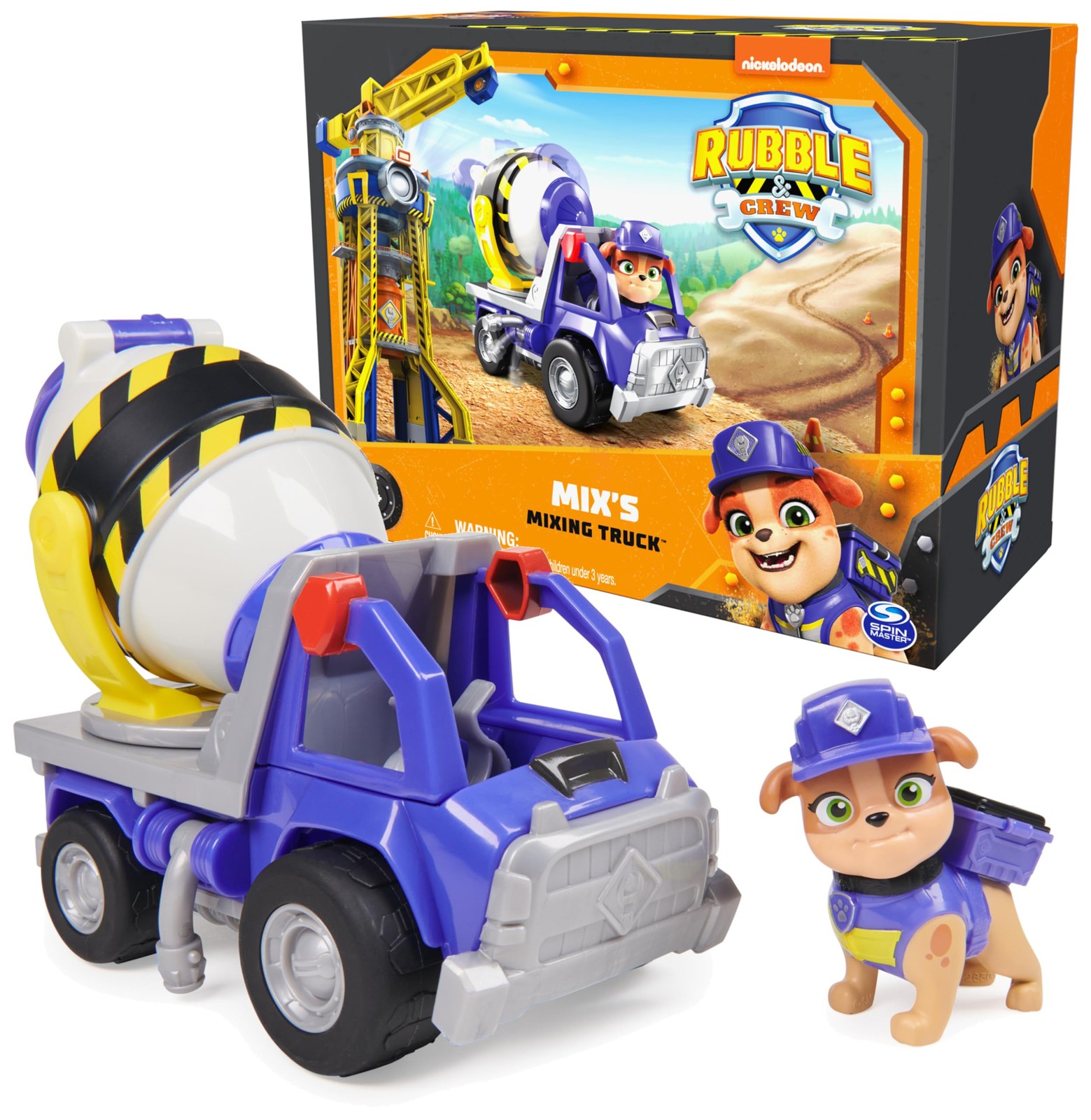 , Mix’s Mixer Truck with Action Figure and Movable Construction Toys, Toys fo…