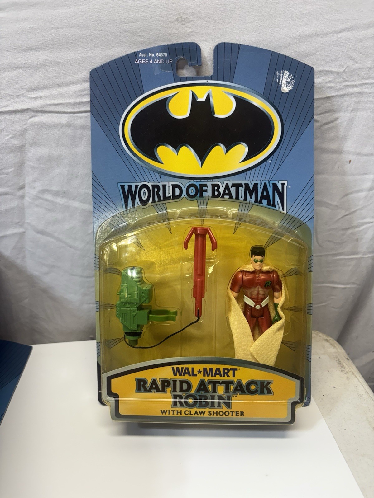 World of Batman: RAPID ATTACK ROBIN 4&Prime; Figure with Claw Shooter! (1999, Hasbro)