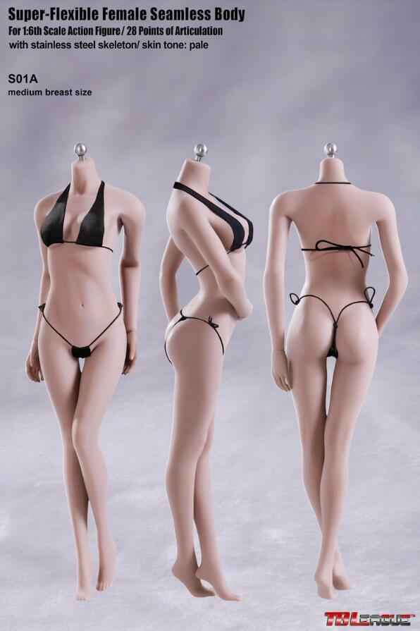 TBLeague PHICEN S01A 1/6 Female Seamless MEDIUM Bust PALE Action Figure
