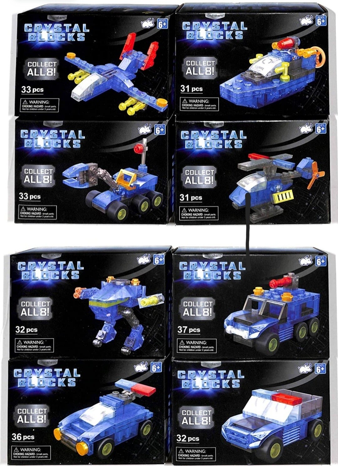 Brainstem Crystal Blocks Multi-Action Vehicle(s) New in Box / « You Pick » One