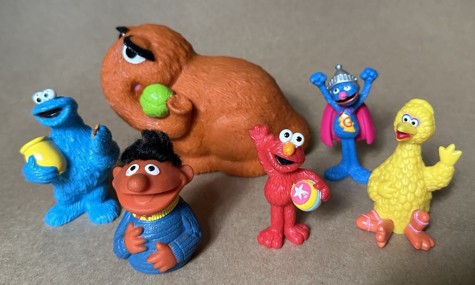 Mixed Lot of 6 Sesame Street Figures 1970s, 1990s, 2000s – Snuffy Ernie Cookie