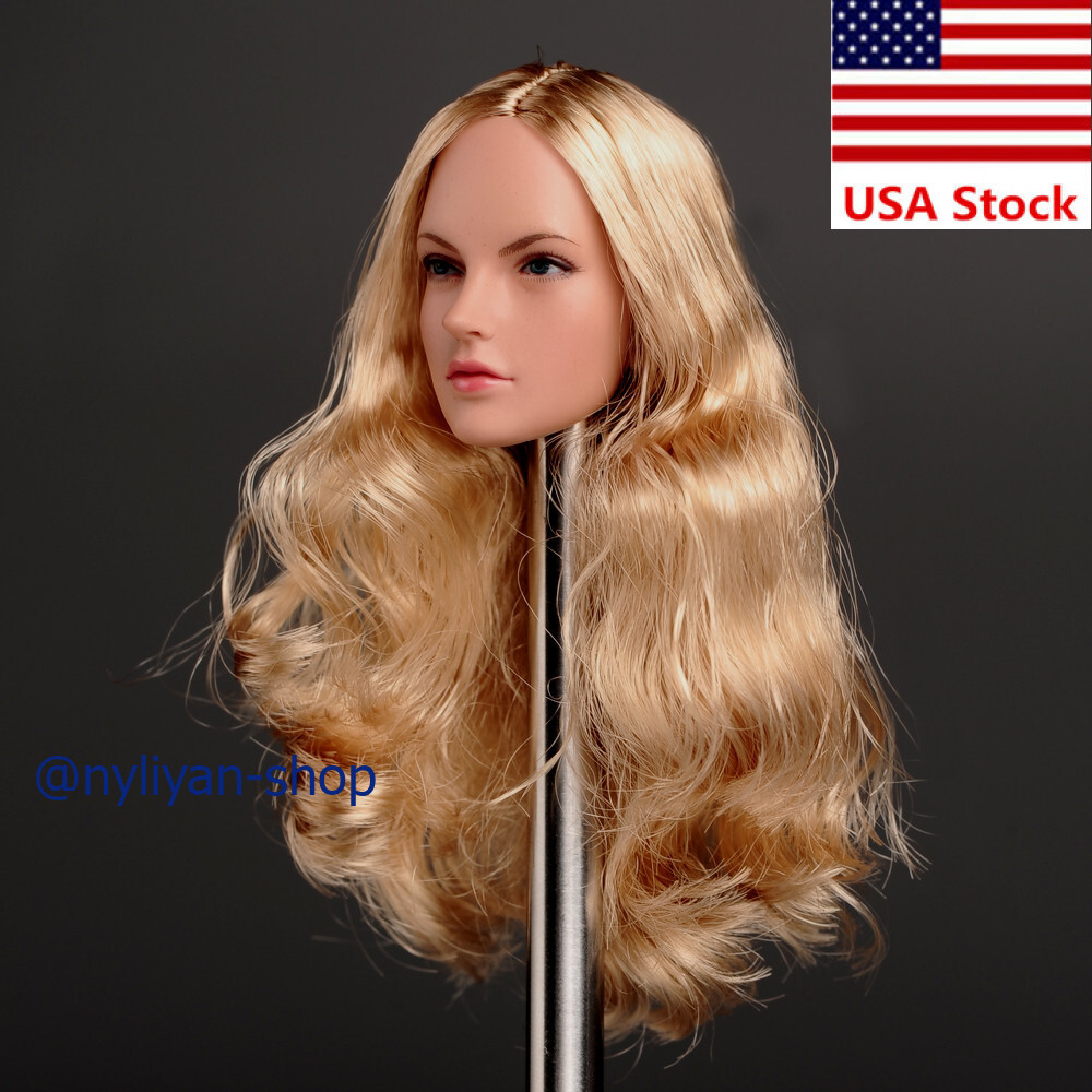 1/6 Female Yellow Curly Hair Beauty Girl Head Sculpt Model For 12&Prime;PH TBL Figure