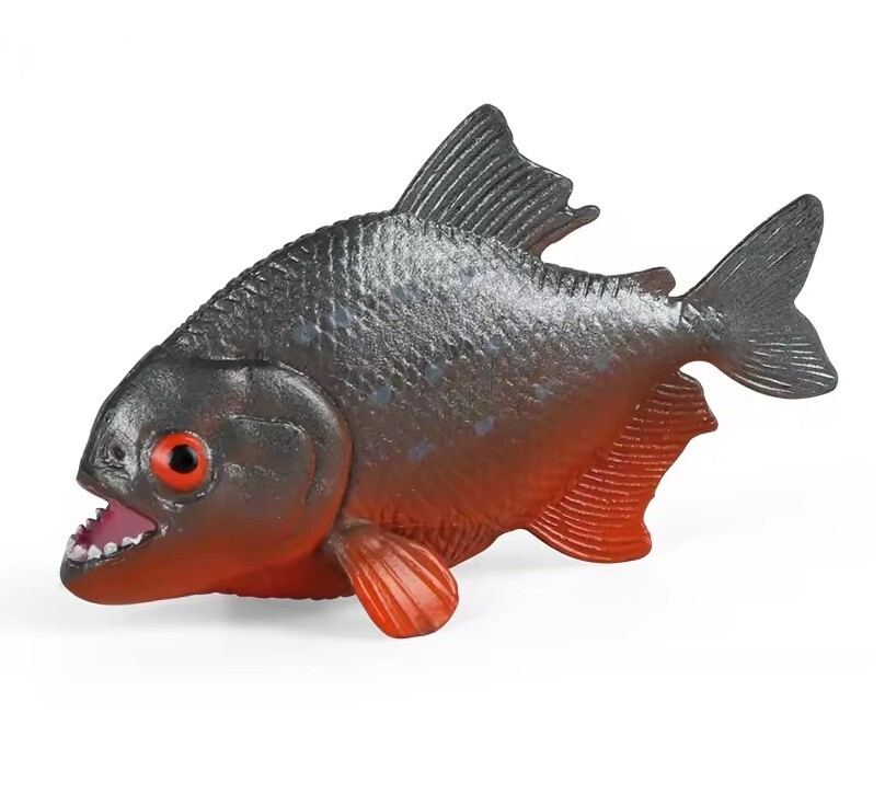 Red-bellied Piranha Fish Toy Action Figure Small Animal Figurine Doll Gift Kids
