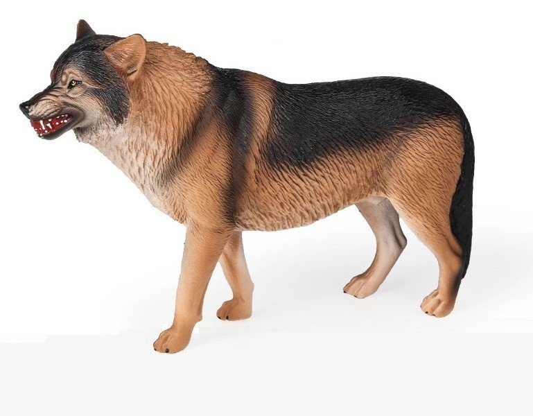 Brown Wolf Toy Action Figure Small Animal Figurine Doll Gift for Kids