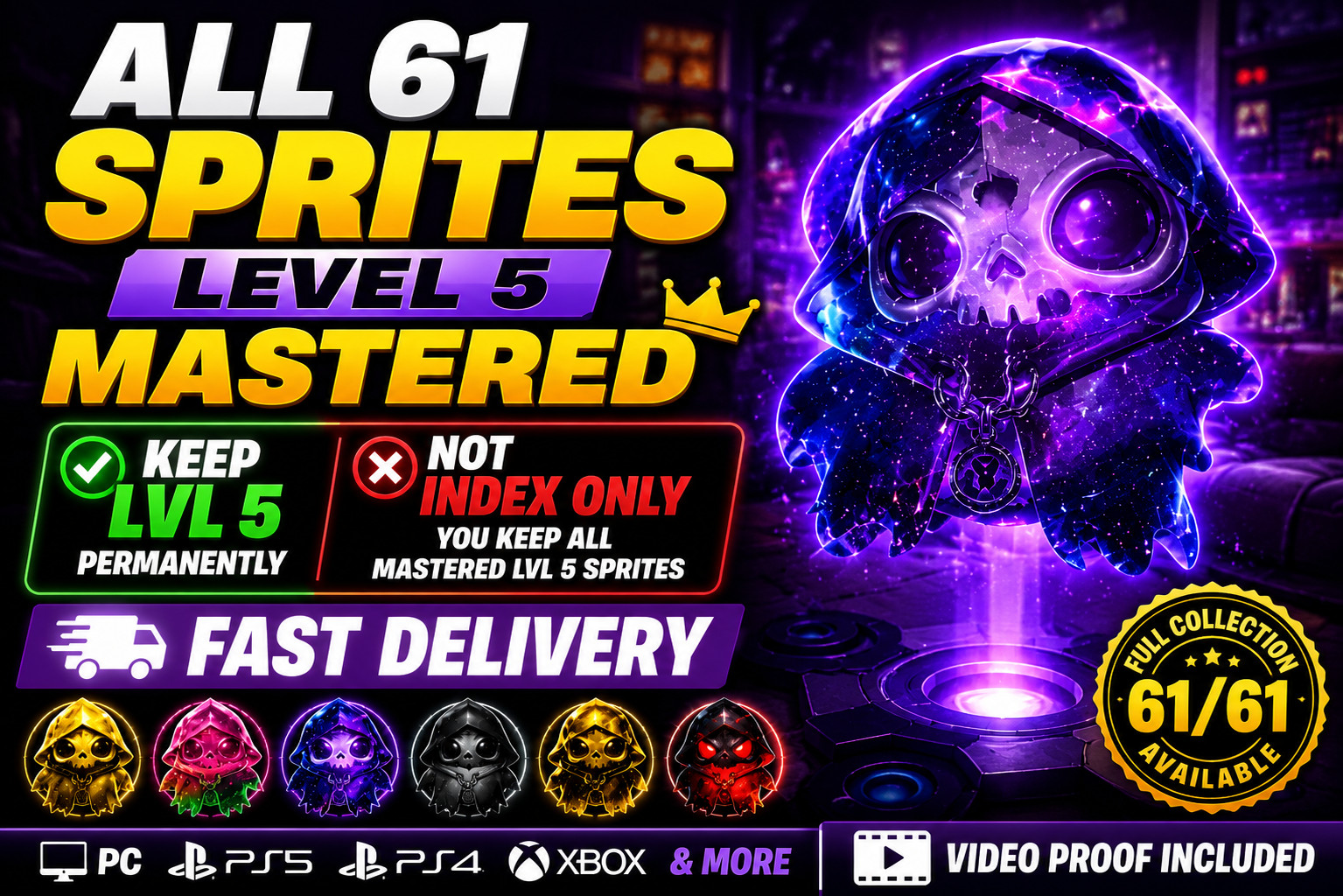 FORTNITE MASTERED SPRITES BUNDLE | ALL 61 LV5 SPRITES AVAILABLE | FAST DELIVERY