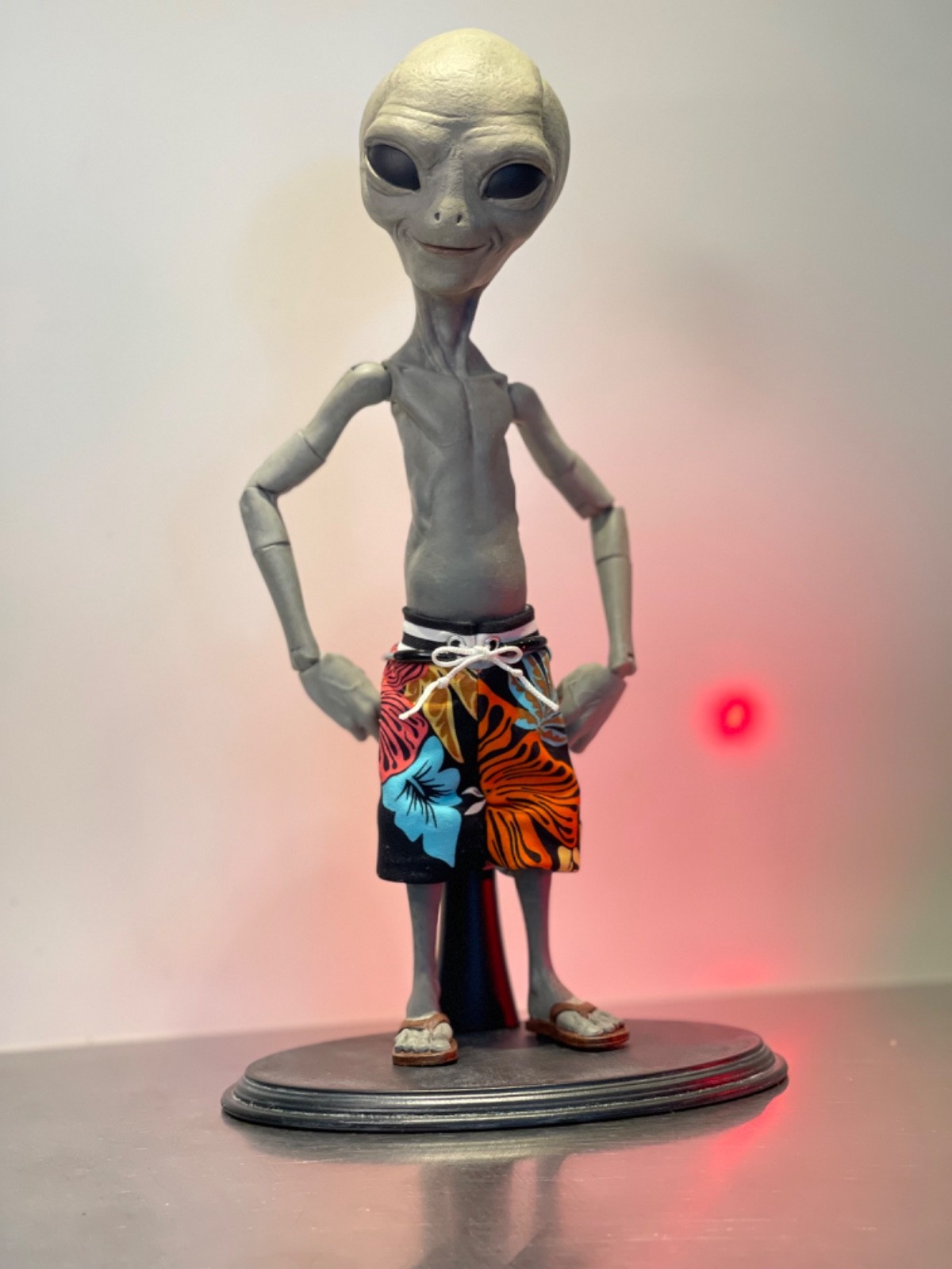 1:6 Scale Custom Grey Vacation Alien Figure 10&Prime; inch Area 51 UFO Art Statue OOAK