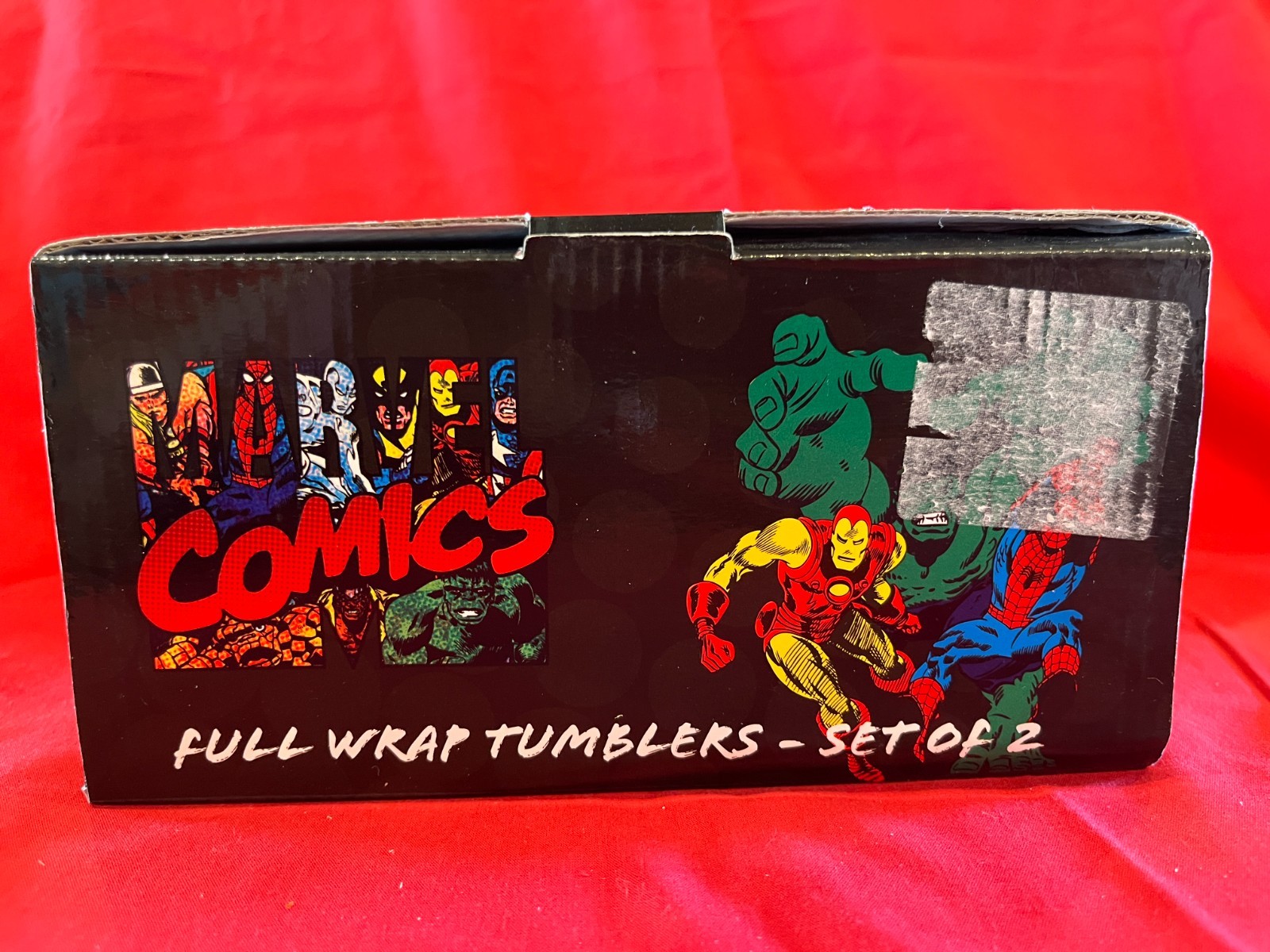 MARVEL COMICS SPIDER-MAN FULL-WRAP TUMBLERS 16OZ GLASS SET/2 3E DIRECT 2010