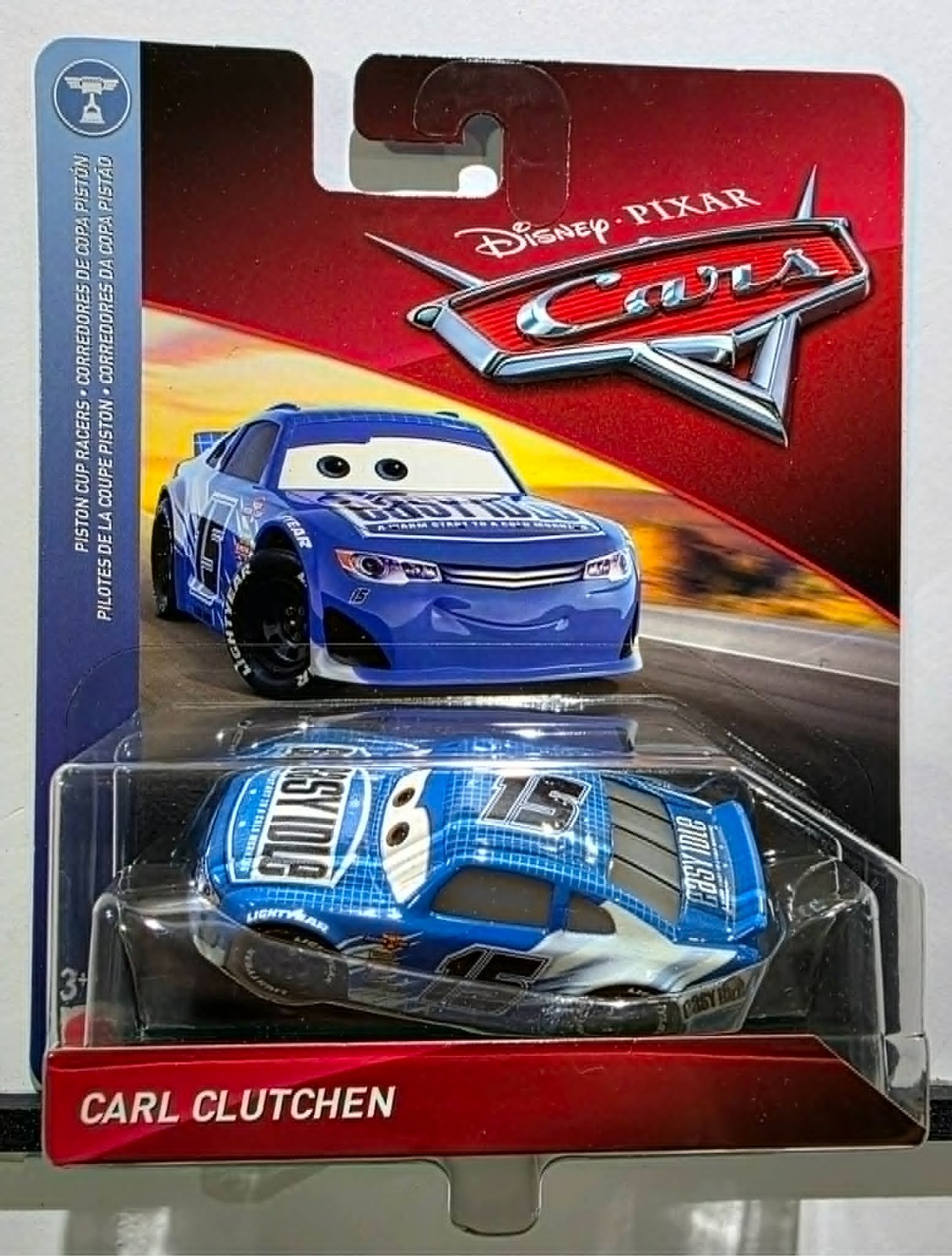 DISNEY PIXAR CARS CARL CLUTCHEN EASY IDLE #15 PISTON CUP RACER – NEW