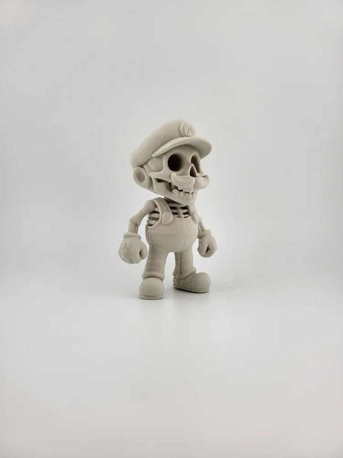 Skeleton Plumber Figure – Inspired by Super Mario – 3D Printed Gamer Decor