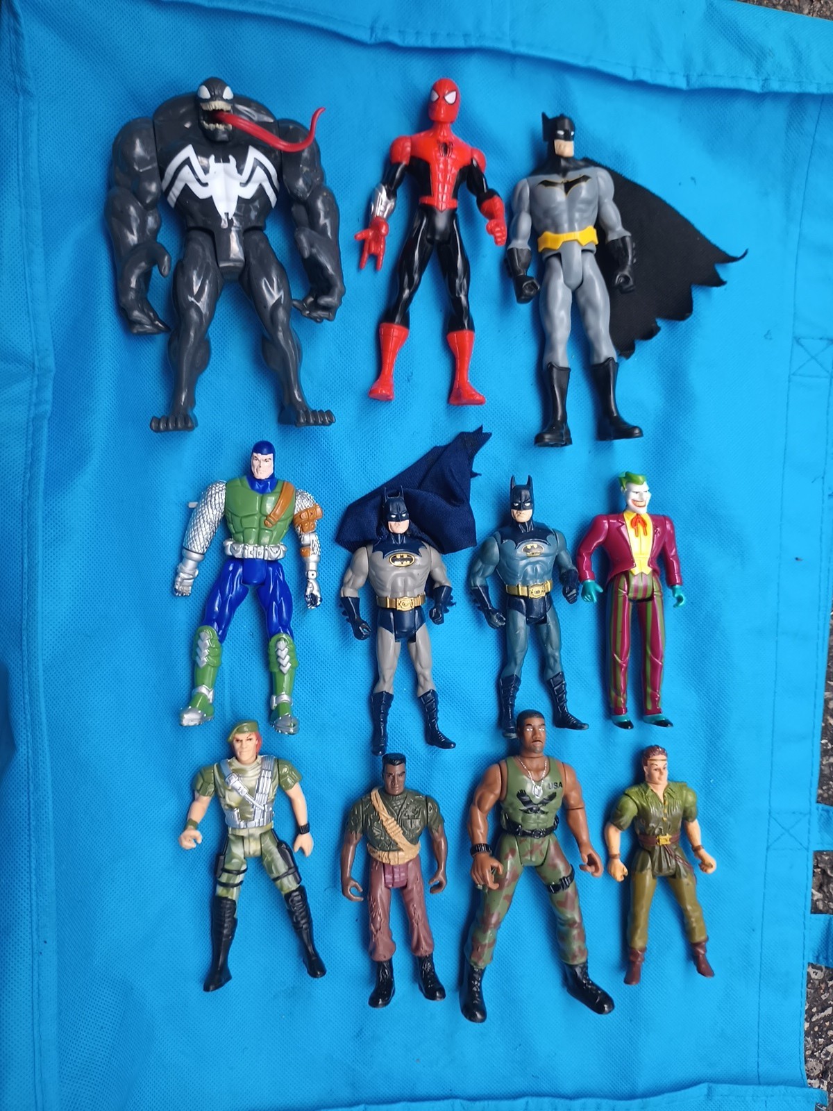 Vintage SUPER HERO COMIC BOOK Action Figures Lot, Marvel DC ,Other