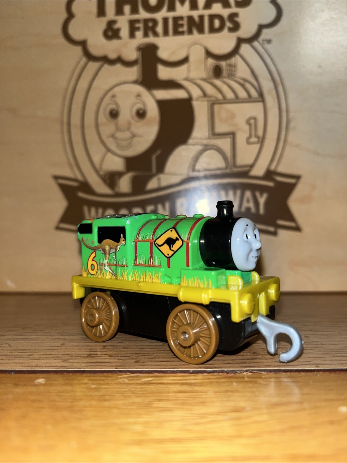 PERCY Australia! THOMAS FRIENDS TRAIN TRACKMASTER DIECAST PUSH ALONG – PLAYWORN