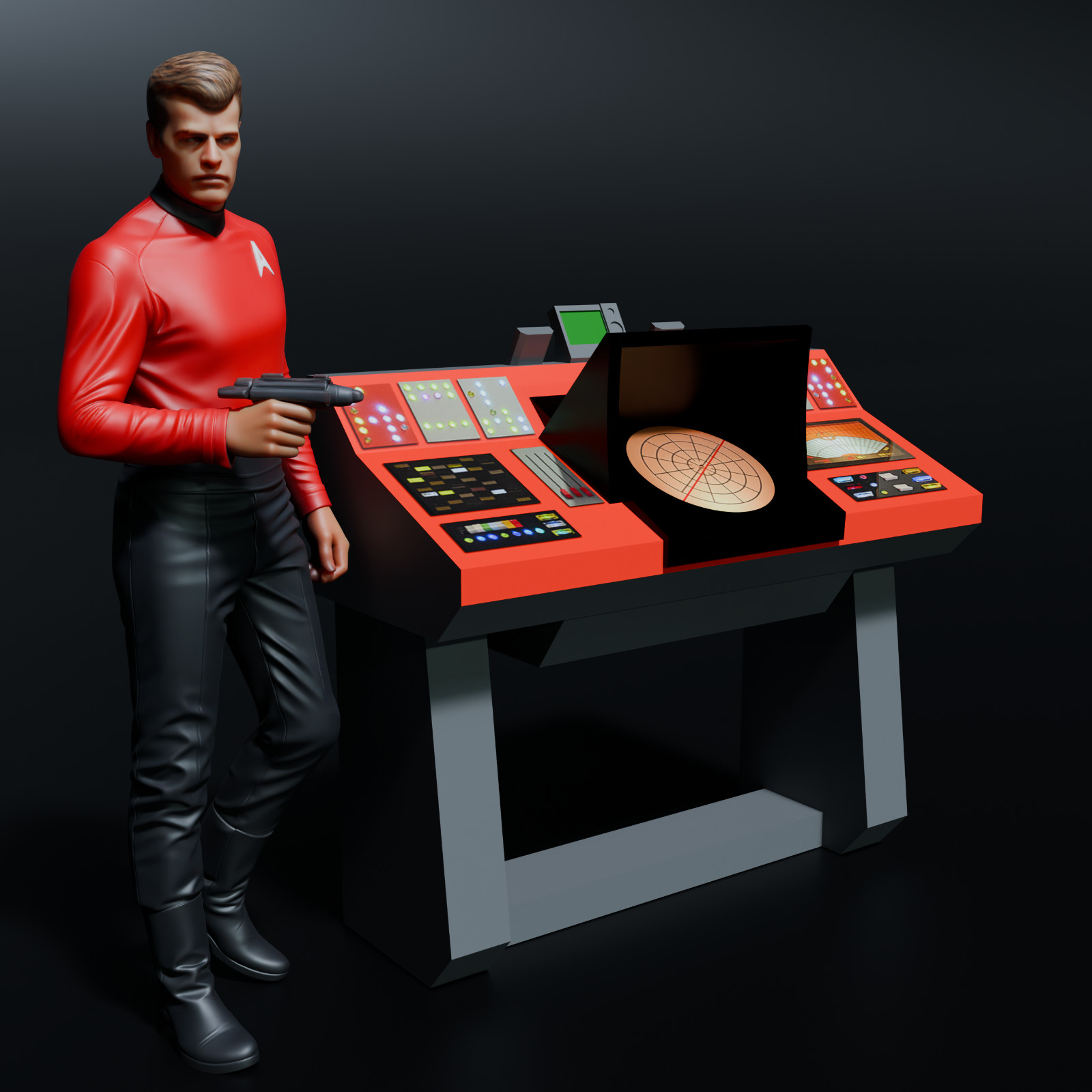 Custom Star Trek TOS Transporter Console for 4.5 IN (1:16) FIGURE