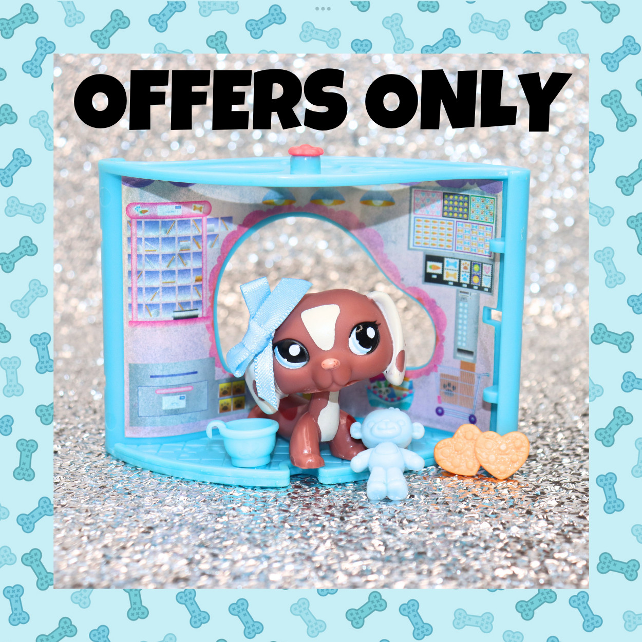 Littlest Pet Shop AUTH LPS #1631 Red/Brown Dachshund Blue Eyes EURO EXCLUSIVE