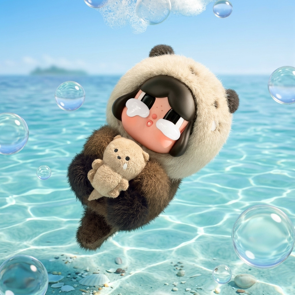 POP MART Crybaby Sea Otter Secret Plush Pendant Cry Me An Ocean Series