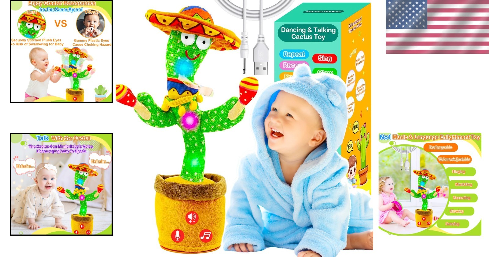 Interactive Singing & Mimicking Cactus Toy – Perfect Baby Gift for All Occasions