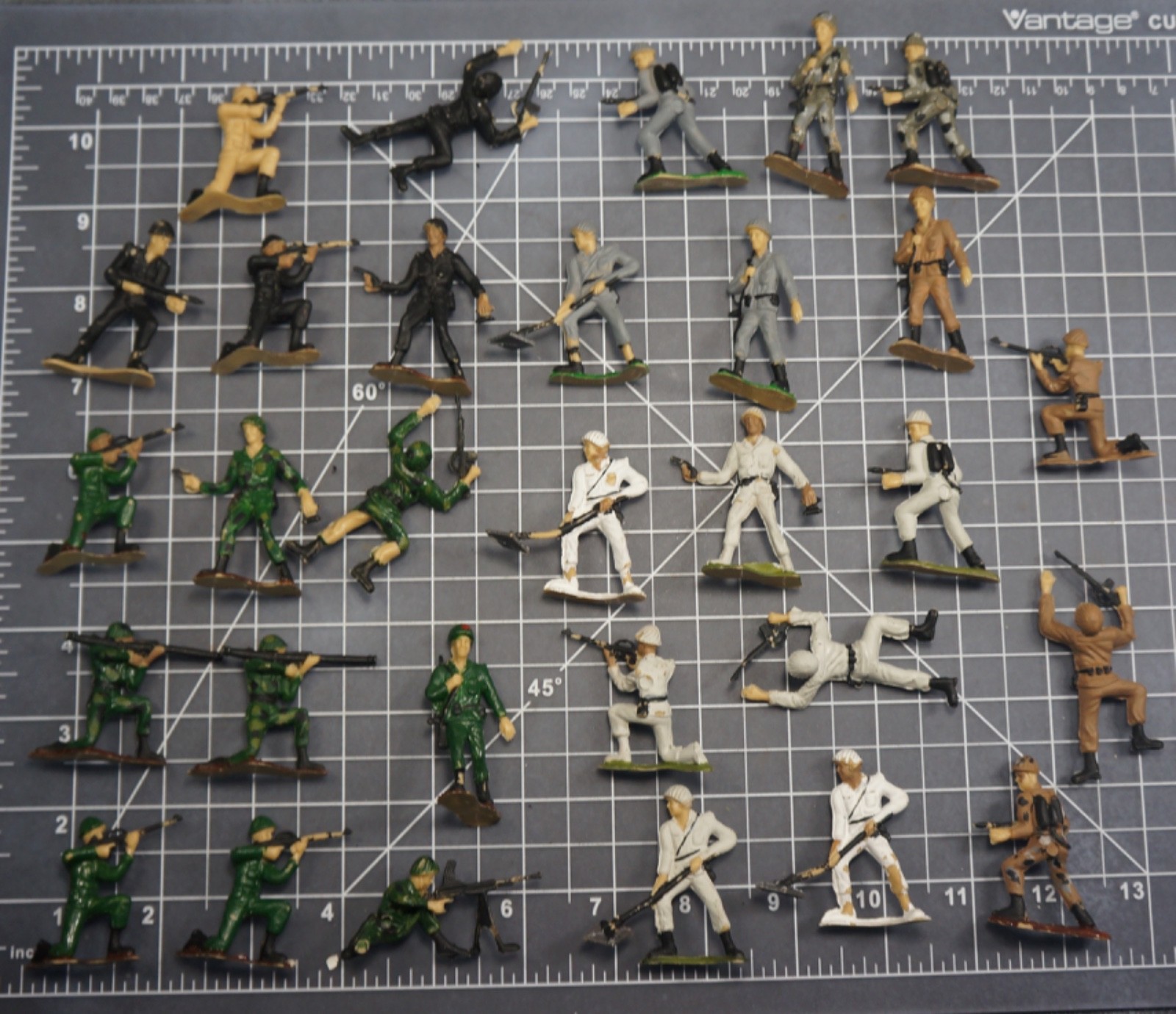 Victory Buy Toys WWII US Infantry Gray Black Tan Green & White Army Men Lot