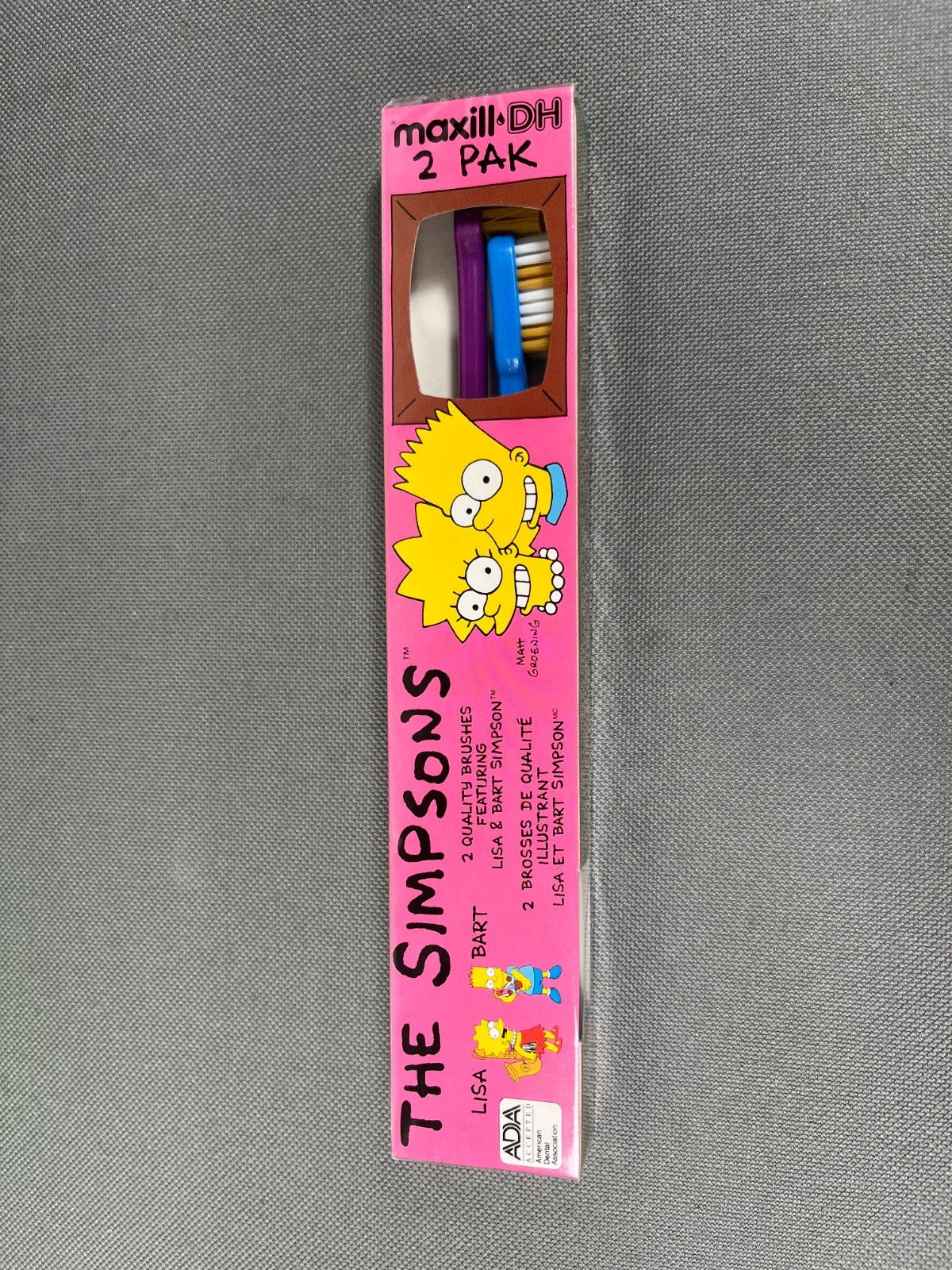 Vintage The Simpsons DanDee Bart Simpson Clip-On Toothbrush Set Stamps New Lot