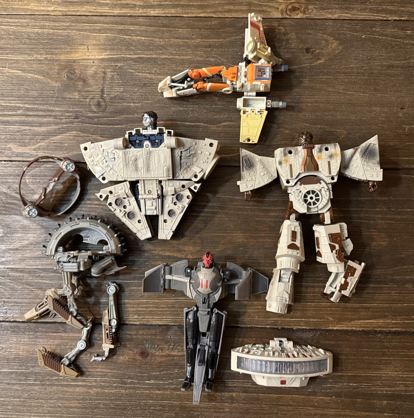 Hasbro Transformers Star Wars Incomplete Parts Lot Luke Han Solo Maul Chew Misc