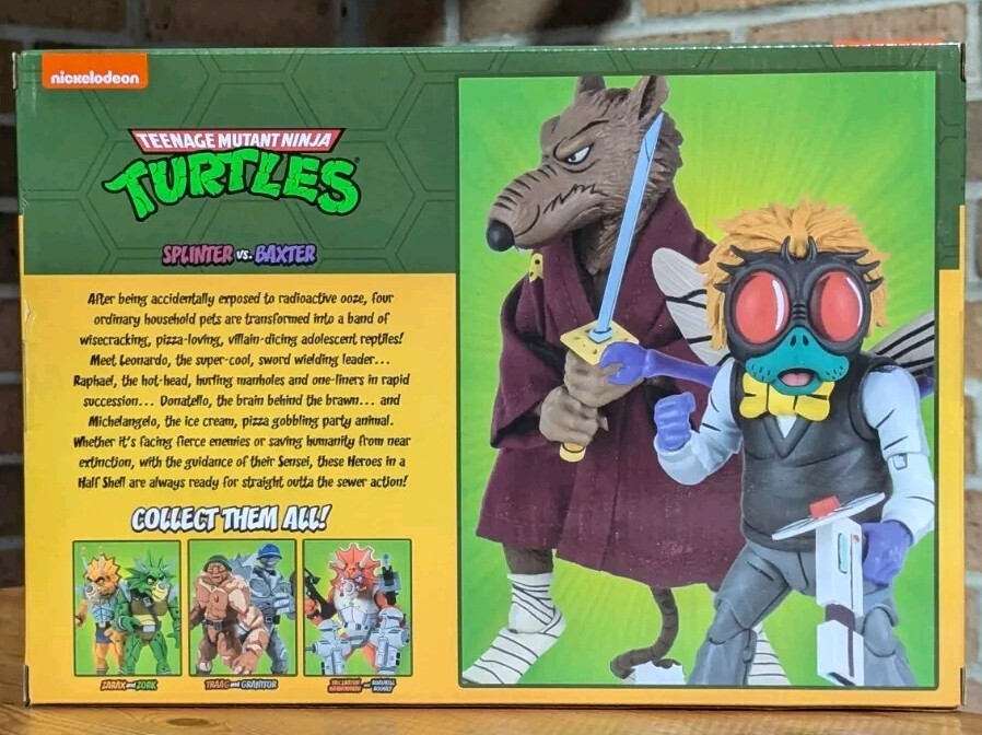 NECA TMNT 2 pack Splinter vs. Baxter Stockman BRAND NEW!