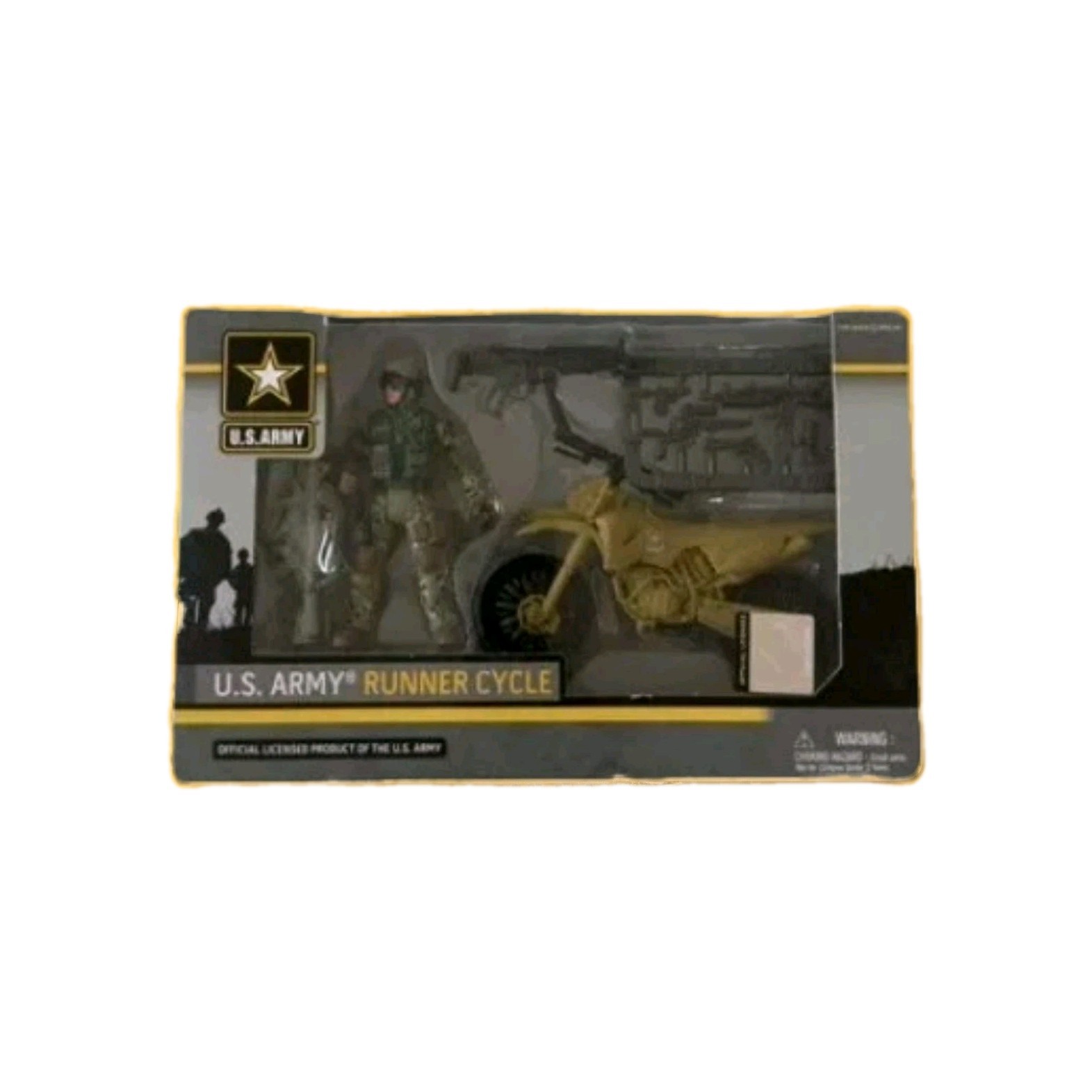 US Army Action Figure Runner Cycle Toy Ages 4 and up scuffs on box New
