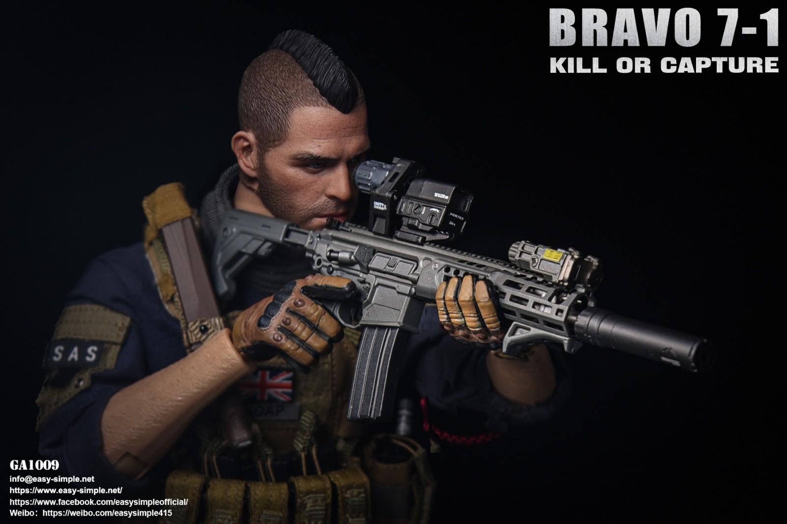 Easy&Simple COD Soldier BRAVO7-1 SAS Soap 1/6 scale Action Figure