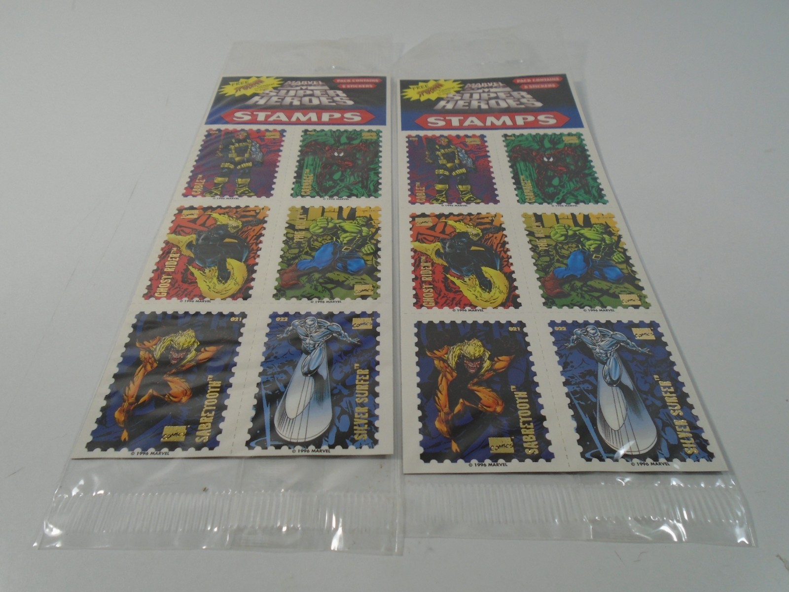 2–1996 MARVEL COMICS SUPER HEROES–STAMPS SHEETS (NEW)