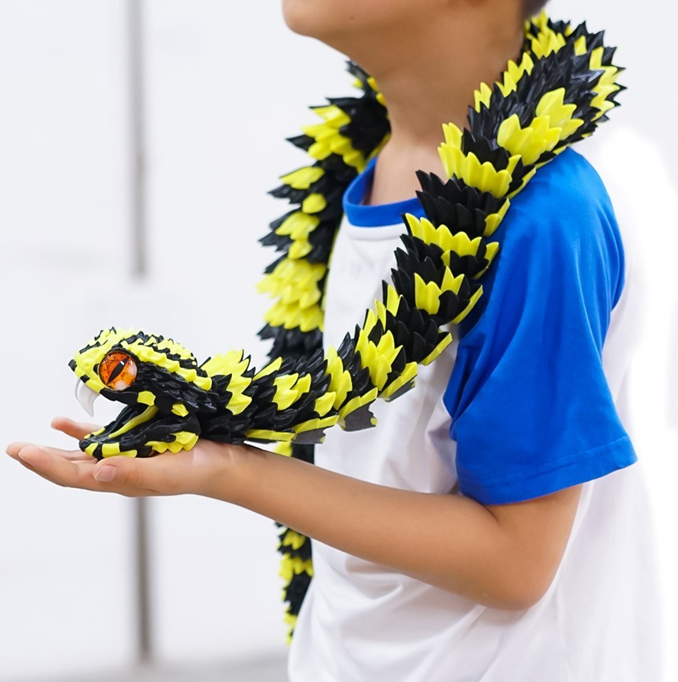 47.5inch 3D Printed Snake Model,Articulated Animals figure,Toys Home Decor