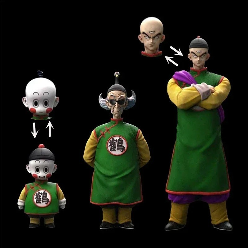 Dragon Ball Crane School Tien Shinhan Chiaotzu PVC Figure Statue Set Toy