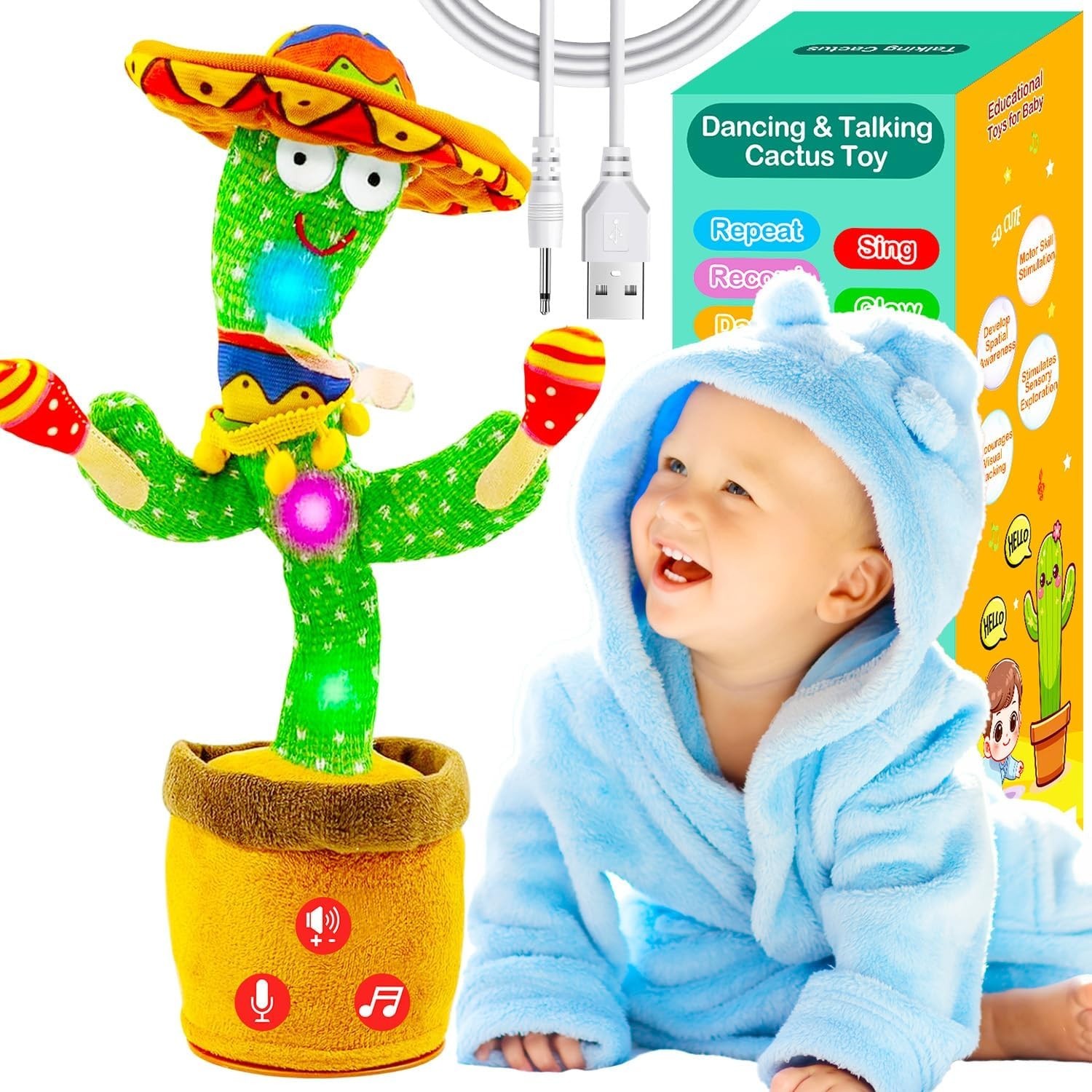 Interactive Singing & Mimicking Cactus Toy – Perfect Baby Gift for All Occasions