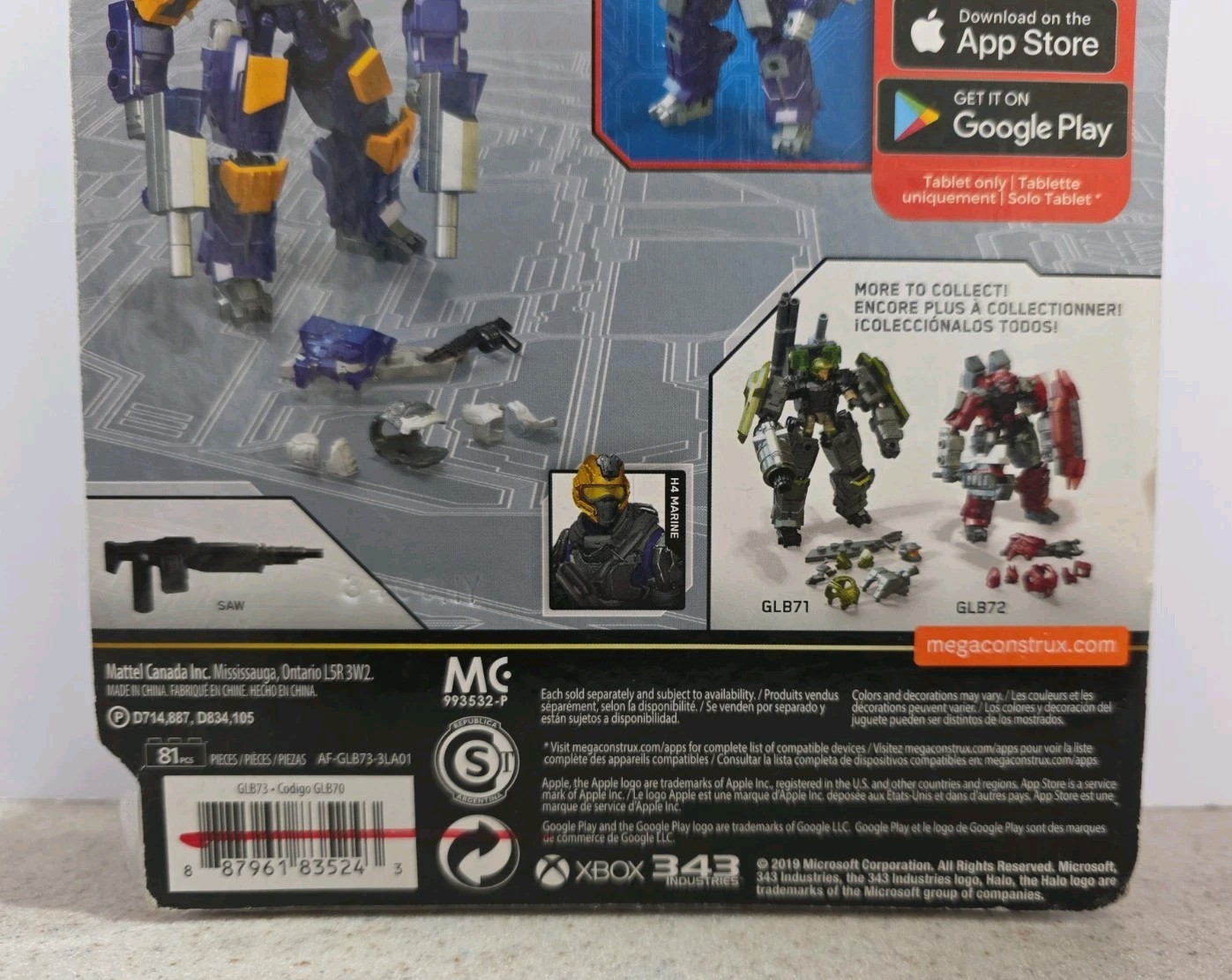 Mega Construx Halo Pro Builders Skyfire Exosuit GLB73 81 Pcs New Box Damage Blue