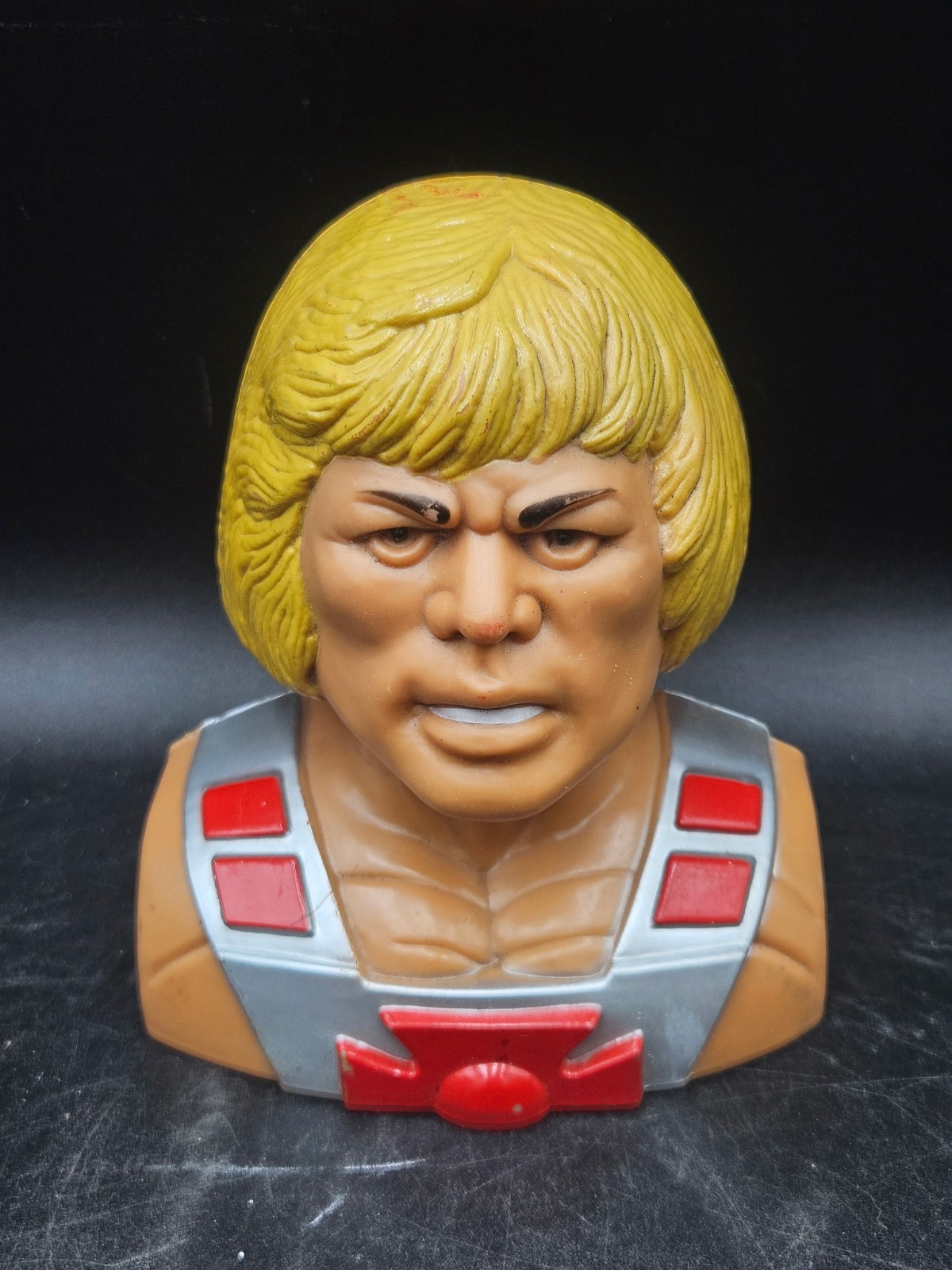 He-Man Piggy Coin Bank MOTU Mattel Masters Of The Universe 1984 No Stopper VTG
