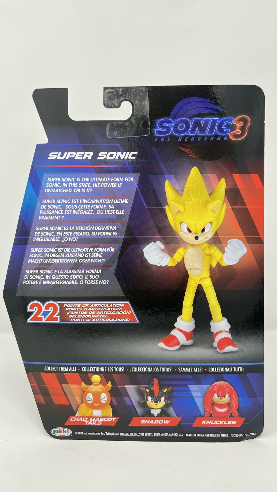 SUPER SONIC 5&Prime; Figure Jakks Pacific Wave 2 of Sonic Hedgehog 3 Movie NEW RELEASE