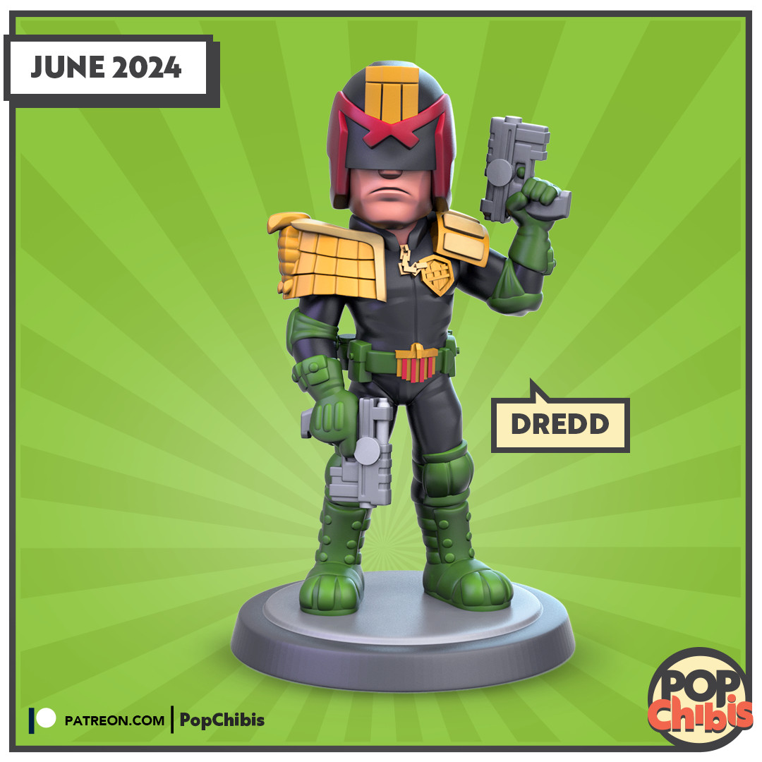 Dredd (Judge Dredd) | POP | CHIBI | 60mm base | 1:20 | 3D print | Model Kit