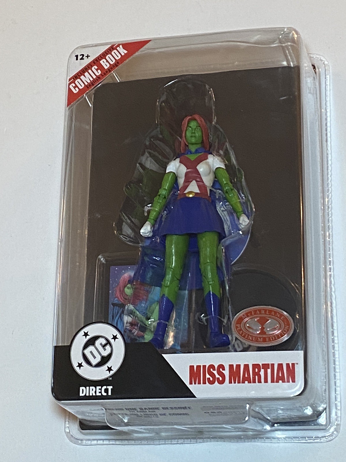 McFarlane DC Direct Page Punchers Miss Martian Red Platinum Teen Titans Reborn