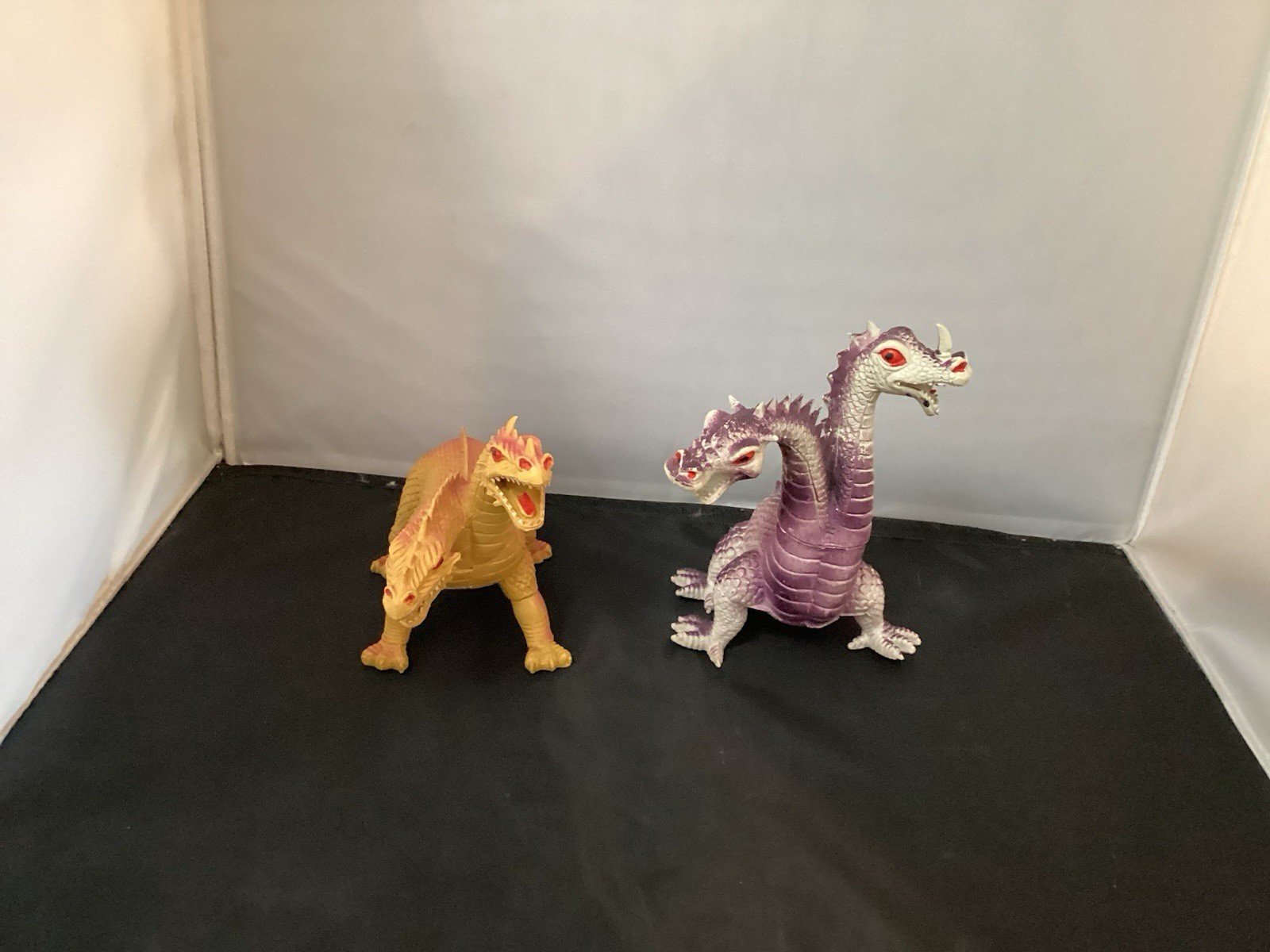Lot Of Two Imperial Two Headed Dragons Purple & Orange