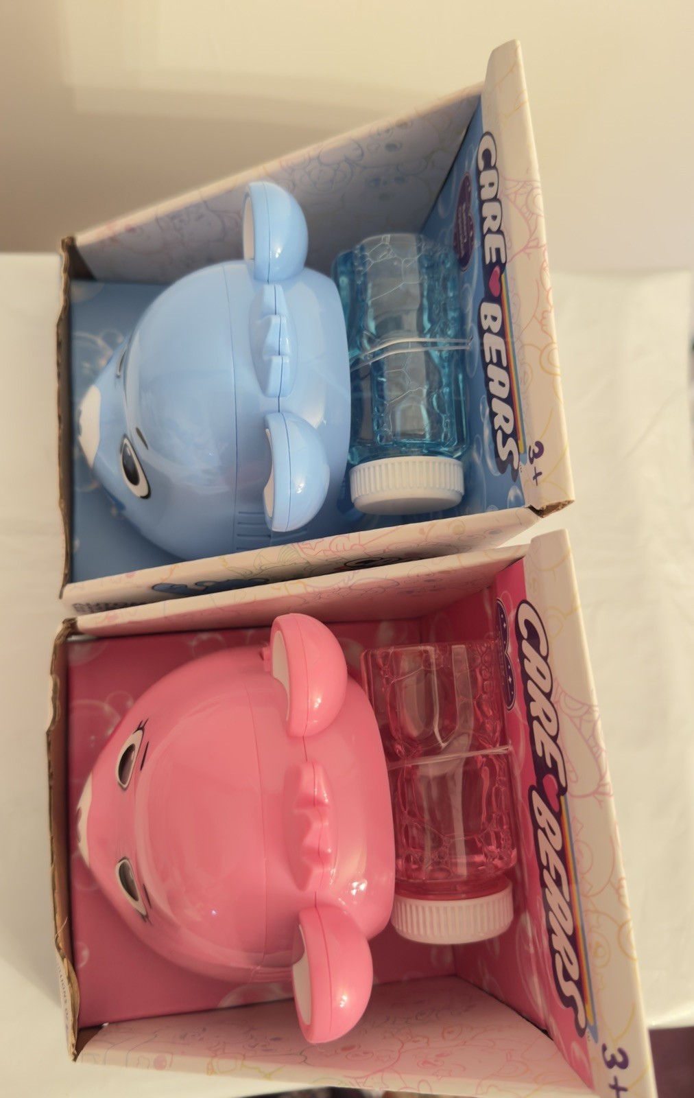 Care Bears Grumpy & Cheer Bear Automatic Bubble Blower New In Box With Bubbles