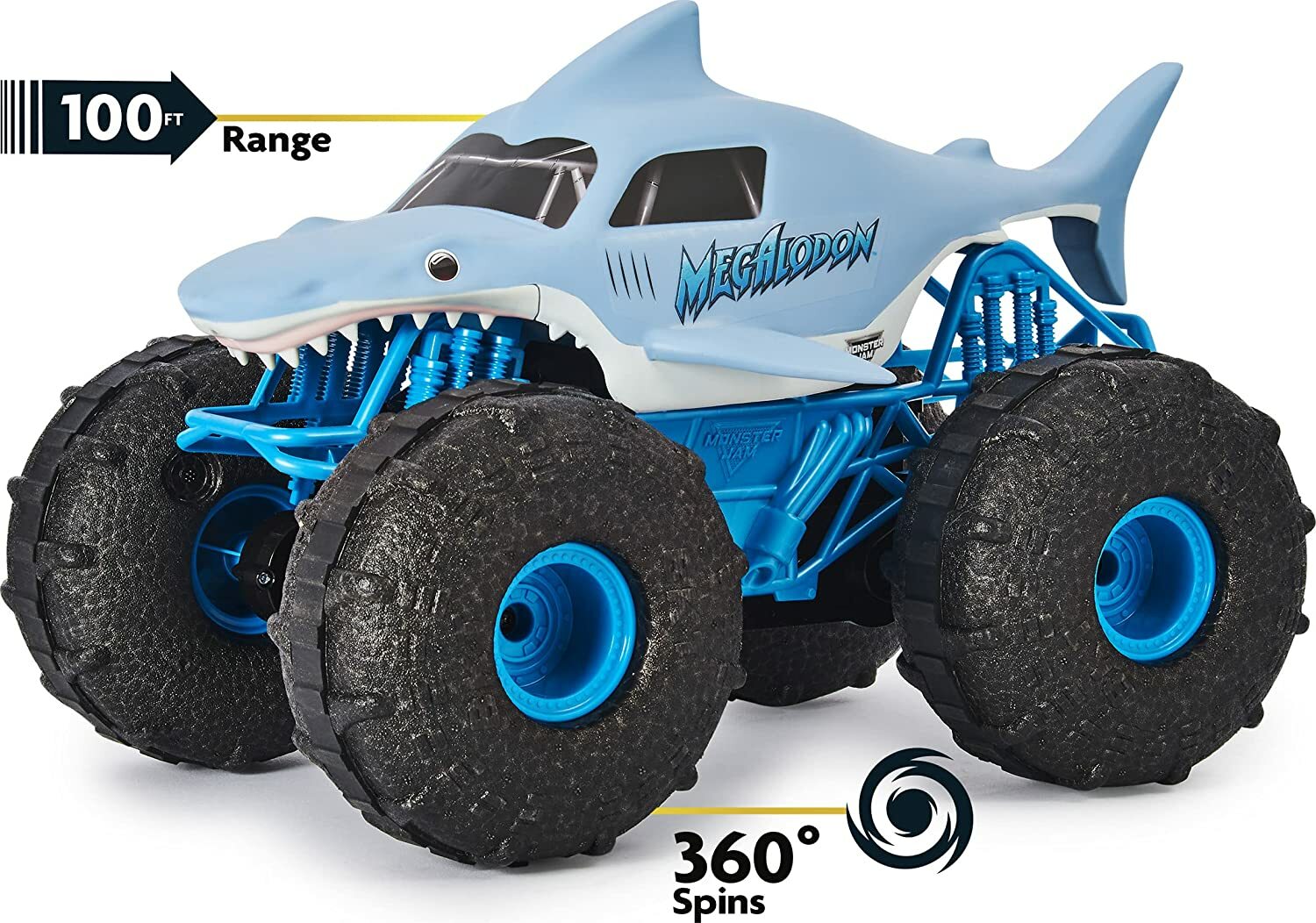 Monster Jam Megalodon Remote Control Truck 1:15 RC Car Drives on Water Toy Shark
