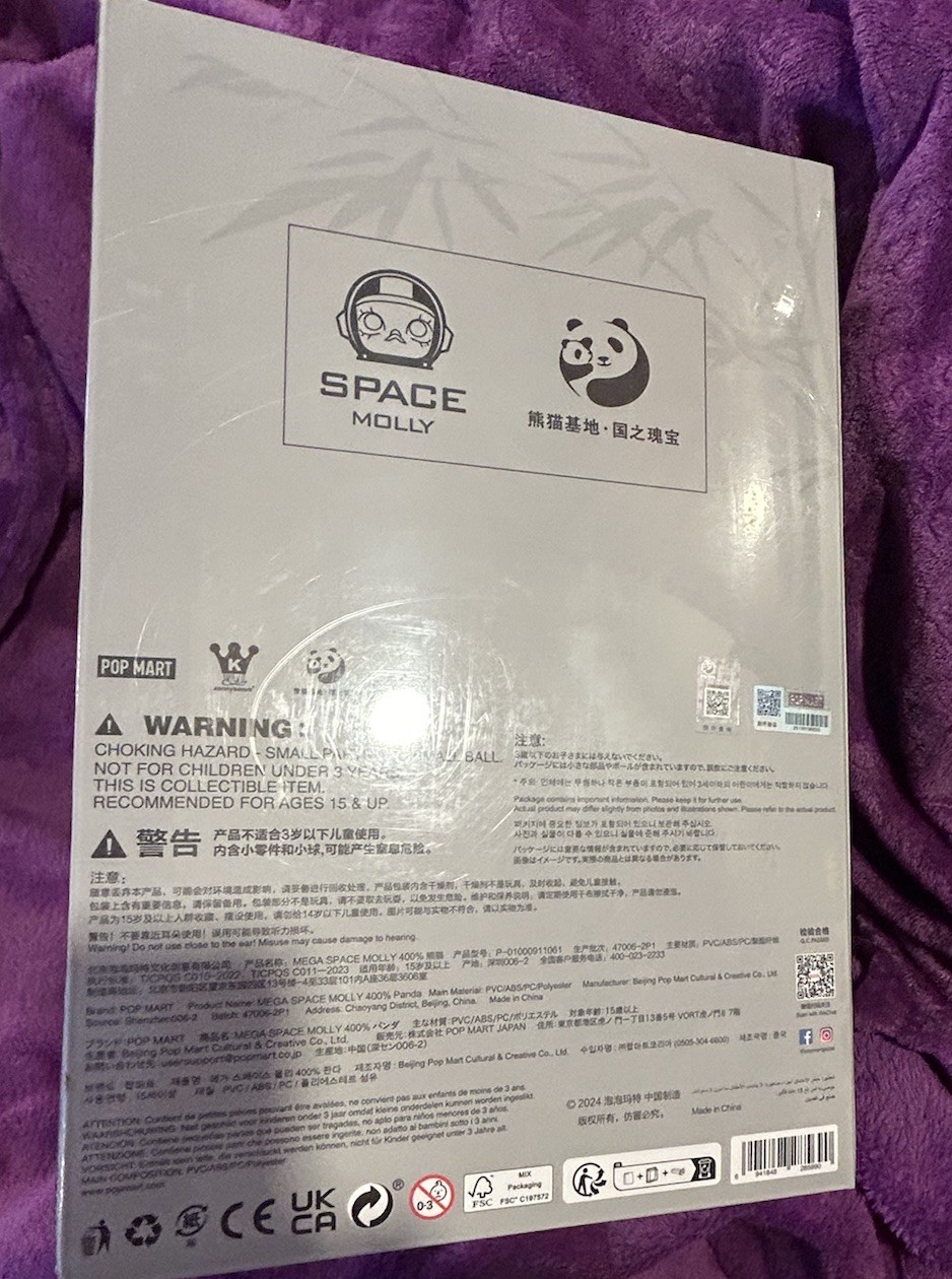 Authentic Pop Mart Mega Space Molly 400% Panda SEALED NEW Retail $315