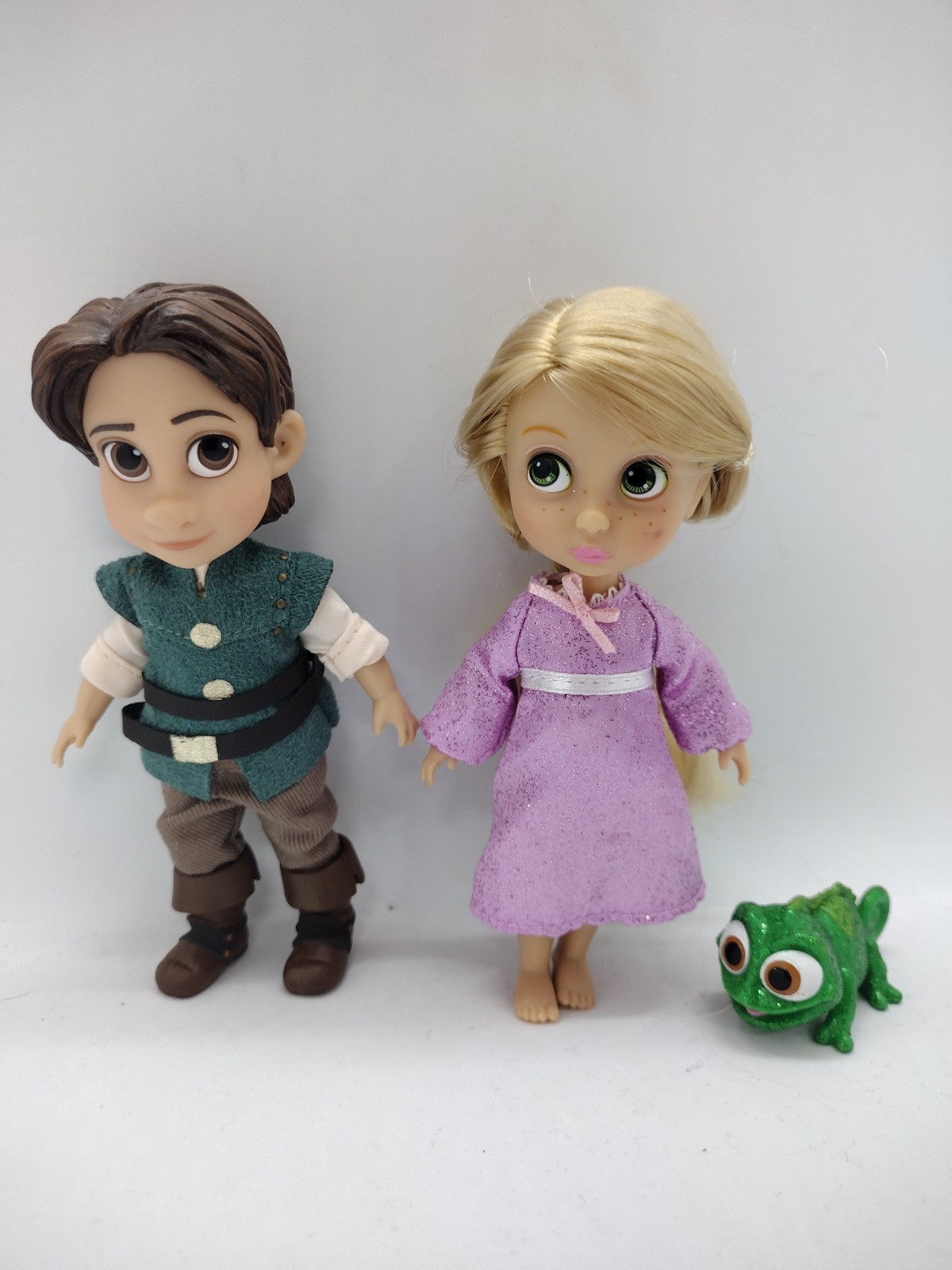 DISNEY STORE Animators Collection Lot Flynn Rider Rapunzel 5&Prime; toddler doll set