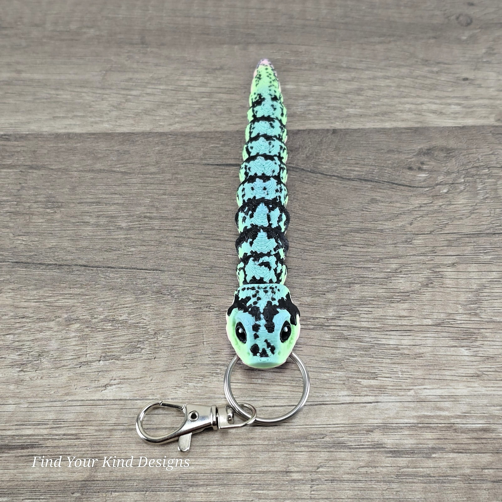Mini Hognose Snake 3D Printed Keychain Articulated Flexi Fidget Stocking Stuffer
